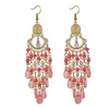 Bohemian Handmade Drop Dangle Long Earrings for Women Beads Gold Color Geometric Vintage Jewelry Earrings boucle doreille