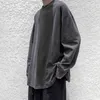 새로운 가을 남성용 티셔츠 한국어 버전 다목적 남성 느슨한 Languid Lazy Long Sleeve 티셔츠 BF 스타일 청소년베이스 셔츠 트렌드 T220808