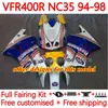 مجموعة الجسم لـ Honda RVF400R VFR400 R N30 V4 VFR400R 89-93 133NO.30 RVF VFR 400 RVF400 R 400RR 89 90 91 92 93 VFR400RR