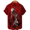 Camicie casual da uomo Top traspirante da uomo 5xl Camicia hawaiana per uomo Estate Stampa 3D Horror Skull Fashion Street Manica corta
