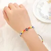 Türkisches Auge Armband Weiß Blau Böse Augen Glückspaar Armbänder für Frauen Bunte Kristallperlen Seil Kette Charm Schmuck