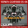 Suzuki GSXR 1000 CC K5 GSX-R1000 2005 2006 Bodywork 122no.45 GSXR-1000 GSXR1000 1000CC 05 06 GSX R1000 05-06 사출 금형 키트 골든 블랙