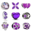 Fits Pandora Bracelets 20pcs Butterfly Flower Heart Silver Charms Bead Dangle Charm Beads For Wholesale Diy European Sterling Necklace Jewelry