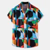 Camisas casuais masculinas camisa havaiana de manga curta top machwear modela estampada blusa de praia Hawaii Shirtsmen's