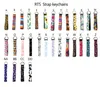 네오프렌 팔찌 키 체인 다채로운 인쇄 손목 키 벨트 해바라기 스트립 레오파드 끈 키 링 키 체인