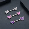 Butterfly Nippelringar Rostfritt Stål Nippel Piercing Barbell Nippel Shield Cover Bar Sexig för Kvinnor Kroppsbröst Smycken