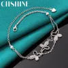 Link Chain 925 Sterling Silver Butterfly Peanut Bracelet For Women Wedding Celebration Engagement Fashion JewelryLink Lars22