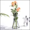 Nordic Style Air Plant Houder Metalen Bloem Potten Stand Geometrische Ijzer Tiltandsië Tafel Thuis Tuin Ornamenten C0125 Drop Levering 2021 Pot RAC