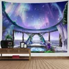 Purple Aurora Landscape Wall Rug Bomisian Things to Decorate the Room Rugs Decorations Living Mural J220804