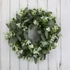 Fiori decorativi Ghirlande Ghirlanda Battente per porta Simulazione Erba Anello Decorazione Foglia di eucalipto Pianta verde BattenteDecorativo