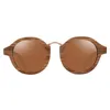 Gafas de sol polarizadas de barcio de madera lentes solares redondos tonos masculinos de sol masculino 220611