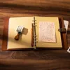 Carnet de notes du voyageur fait à la main marron en cuir véritable cuir de vachette journal vintage planificateur de feuilles mobiles carnet de croquis 220401
