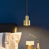 ペンダントランプブラスフィニッシュレッドライトダイニングテーブルの上の家の装飾用ベッドサイドリーディングランプレストランバーゴールデンハンギングランプ