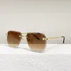 Fashion carti luxury Cool occhiali da sole Designer Classic Cheetah Head summer beach driviing goggle Mens Frameless gold frame specchio riflettente Metal Frame