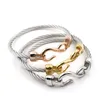 Braccialetti con ciondoli Fashion Limited Gioielleria raffinata Bracciale in acciaio bicolore Ganci Infinity Love Bangles For WomenCharm Inte22