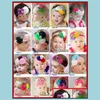 Ny 28 design baby flicka huvudband nyfödda huvudband shabby chic blomma hårband dop dop hårbågar 20st / lot drop leverans 2021 ac