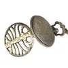 Pocket Watches Antique Steampunk Bronze Spine Ribs Hollow Quartz Watch Chain Halsband Pendant Tröja Vintage Gifts for Men Women Thun22