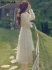 Повседневные платья летние кружевные повязки белое сказочное платье Mid