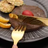 Flatware Sets Gold silver stainless steel food grade silverware cutlery set utensils include knife fork spoon teaspoon SN4519
