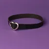 Kedjor punk hjärta krage choker halsband svart pu läder goth handgjorda smycken harajuku cosplay nattbar