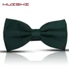 Huishi Bow Tie Men Solid Bowties Black Bowtie Gold Red Green Pink Blue White Classic Ties Shirt Accessories