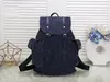 Designer CHRISTOPHER SLIM Men BACKPACK bag Denim leather double-stitched flap strap travel luggage laptop tote satchel shoulderbag purse