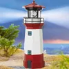 Zonne -energie LED Lighthouse Light met roterende balk CM Home Garden Decoratie Hek Lawn Lamp Fairy Light J220531