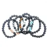 Bracelet en pierre volcanique pour hommes, brins de perles en bois de lave, perles de 8mm, chaîne de poignet de bouddha tibétain, bijoux cadeaux pour femmes, Lars22