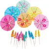 144pcs Papier Cocktail Parasols Parapluies Boissons Pics De Mariage Événement Fête Fournitures Vacances Cocktail Garnitures Titulaires u0304