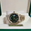 BP Fabrikens toppkvalitetsklockor unisex 36mm Dagdatum 128238 Green Diamond Dial 18k Yellow Gold Asia 2813 Rörelse Mekanisk Automatisk Watch Men's Women's armbandsur