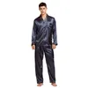 Men's Sleepwear TonyCandice Men's Satin Silk Pajama Set Men Pajamas Silk Sleepw 220823