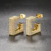 Hoop Huggie isade ut diamantörhängen för kvinnor män lyxguld hiphop kvinnlig mode hippie smycken punk accessoarer ohe116hoop