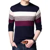 Men's Sweaters Brand Social Cotton Thin Men's Pullover Casual Crocheted Striped Knitted Sweater Men Jersey ClothesMen's