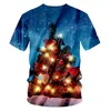 Winter Light Scenery T shirt 3D Printed Lovely Christman Tree Colored V Neck Tshirt Large Size Leisure VT 220623