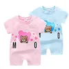 Fille Garçon Bébé Enfants Designer Barboteuses Été Haute Qualité Pur Coton Coton À Manches Courtes Vêtements 1-2 Ans Nouveau-Né Combinaisons Enfants