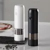 Ensemble de broyeur de sel et de poivre électrique électrique rechargeable avec des épices de gravité USB Spices Spices Grinder Kitchen Tools 220510