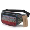 Annmouler Mode Frauen Taille Packs 6 Farben Stoff Fanny Pack Doppel-reißverschluss Brust Tasche Böhmischen Stil Tribal Telefon Gürtel 220531