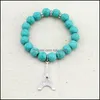 Kralen strengen mooie vintage turquoises armbanden boom olifant eiffel toren hand hang charme kraal armband bangle fashio baby dhyez