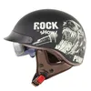 Retro Harley Brim Motorradhelm mit Windspiegel Half Face Motorrad Crash Moto Helm Casco