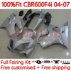 Корпус плесени для инъекции для Honda CBR 600 F4i FS CC F4 I 600F4I 600CC 04-07 138NO.106 CBR600F4I CBR600 F4I 04 05 06 07 CBR600FS 2004 2005 2006 2007 OEM CARING Kit Gloss Siread