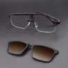 Gepolariseerde magnetische mouwspiegel Mens bruine myopia magneet zonnebril adsorptie nachtclip op glazen frame dubbele kleur 220620