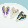 Broche classique ailes d'ange en strass, 3 couleurs, bijoux scintillants, cadeau, broches de styliste en plumes, GC1352, 2021