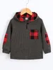 Toddler Boys Buffalo Plaid Panel Hoodie SHE