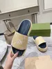 2022Designer Woody Canvas Slippers Summer Sandals Slippers Beach Slippers Indoor Shoes Designer عبر المنسوج