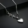 Ketens zmfashion vintage eenvoudige hart ketting voor vrouwelijke mannen roestvrij staal punk long dames feest charme trui juweliersketens