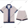 22SS Designer Mens Tracksuits Men Men Set Hawaii Milan Color Letter Print Short Womens Tshirts Luxury Pant Bechues Cutton Cotton Shorts and T Shirt Set