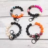 Foreign trade food grade silicone beads bracelet accessories elastic rope bracelet female keychain Halloween gift multi-color optional