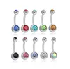 BELLY -knopring Chirurgisch staal Hypoallergeen -lood en nikkelvrij 14 gauge navel piercing lichaam sieraden gemengde kleuren voor vrouwen