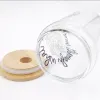 US Stock 12oz 16oz sublimering Glass Cup Blanks With Bamboo Lid Frosted Beer Can Glass Double Wall Snow Globe Tumbler Mason Jar Mugg med plaststrån SXJUL27