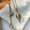 Collier de luxe Designer Bijoux Ballon à air chaud pour femmes hommes marques de mode Colliers cadeau d'anniversaire de la Saint-Valentin avec boîte